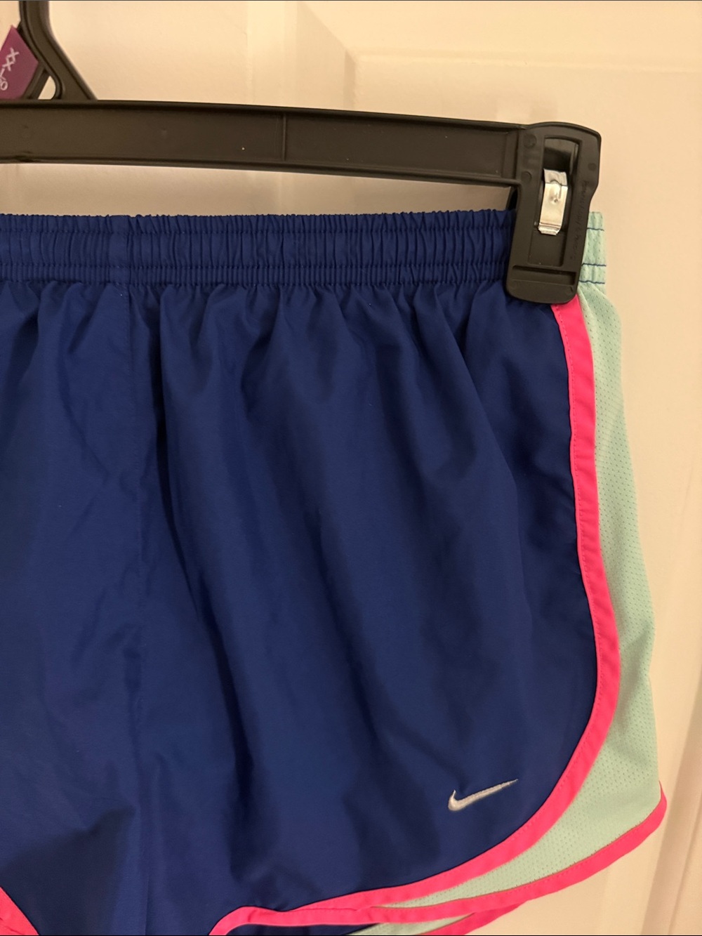 Nike Blue Athletic Shorts with Pink & Mint Trim - Picture 5 of 10